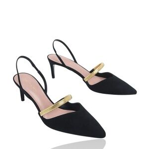 NWOT Charles & Keith ‘Gold Mary Jane Strap Textured Slingback Heels’ Sz 11